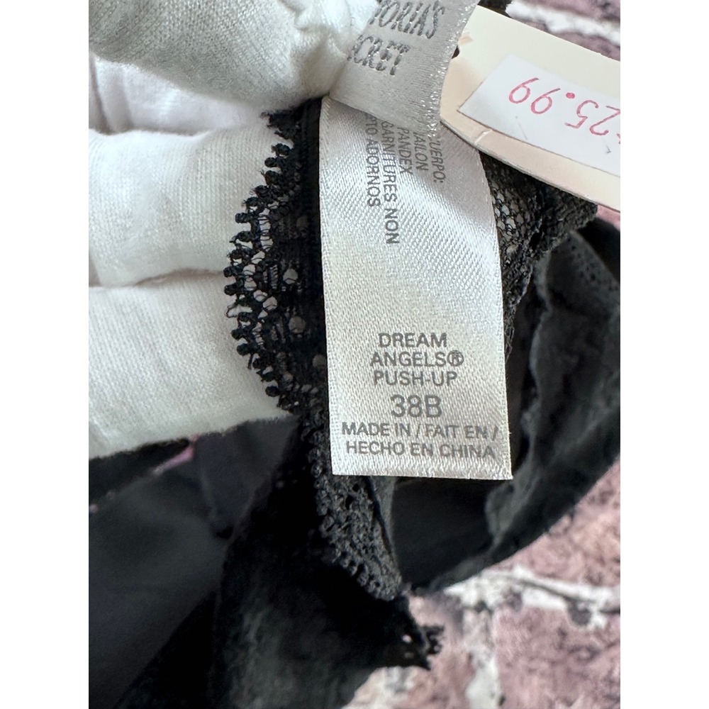 Victoria's Secret Dream Angels Bundle 38B Push Up Plunge Lace Purple Pink Black - Picture 12 of 16